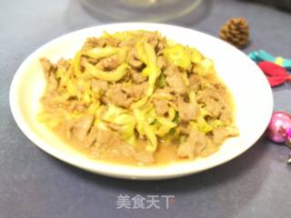 牛肉炒圆白菜的做法步骤：9