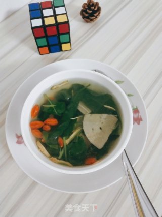 枸杞叶猪肝汤（野菜）的做法步骤：9