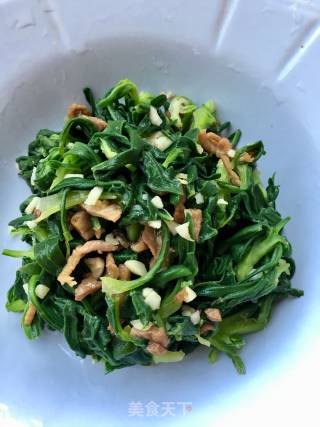 炒肉蒜末野菠菜的做法步骤：18