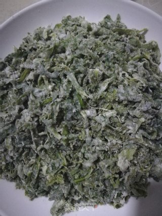蒸茼蒿麦饭的做法步骤：5