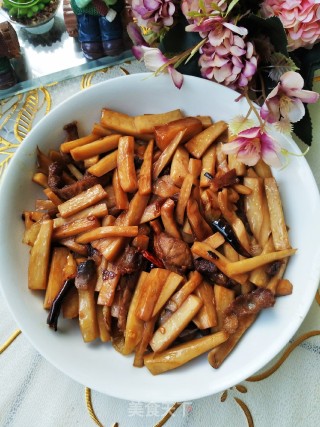 杏鲍菇炒肉的做法步骤：13
