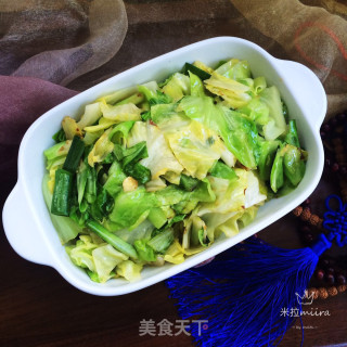青蒜炒包菜的做法步骤：7