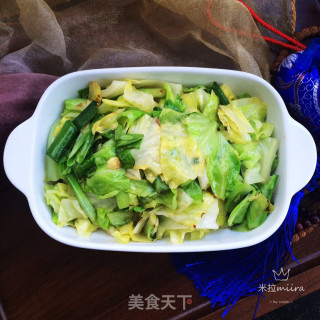 青蒜炒包菜的做法步骤：8