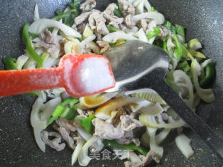 青椒肉丝炒雷笋的做法步骤：9
