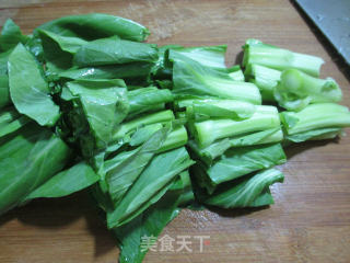 菜芯年糕荞麦面的做法步骤：2