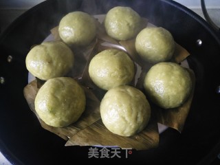 鱼松咸蛋黄馅青团的做法步骤：14