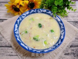 西兰花火腿疙瘩汤的做法步骤：15