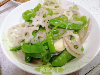 莲藕炒荷兰豆的做法步骤：6