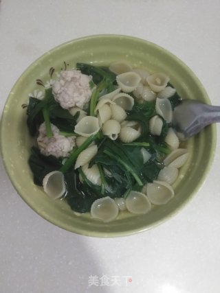 菠菜肉丸猫耳朵的做法步骤：9
