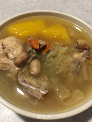 木瓜花生雪耳鸡汤的做法步骤：12