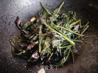 焯炒紫背菜的做法步骤：6