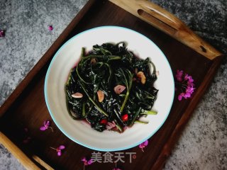 焯炒紫背菜的做法步骤：9