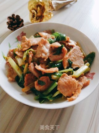 香芹炒肉的做法步骤：7