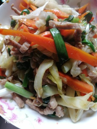 青椒泡菜炒肉丝的做法步骤：8