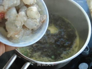 野菜香，虾仁地皮菜汤的做法步骤：8