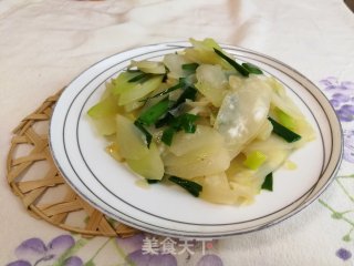 蒜苗炒芥菜芯的做法步骤：5