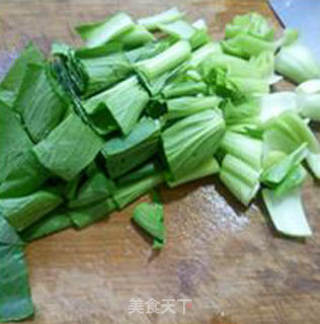 虾仁茭白炒青菜的做法步骤：6