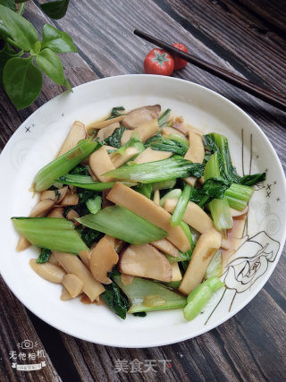 杏鲍菇炒油菜的做法步骤：14