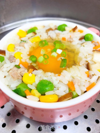 时蔬蒸饭的做法步骤：4