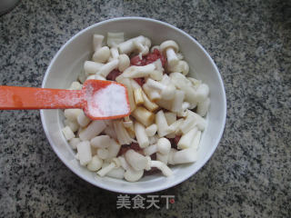 蒸海鲜菇肉末的做法步骤：6