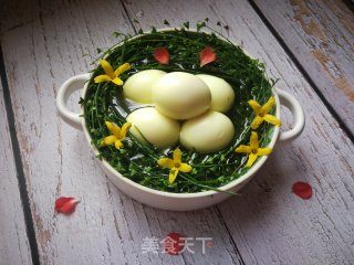 荠菜花煮鸡蛋的做法步骤：9