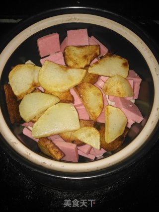 千页豆腐火腿粉丝煲的做法步骤：6