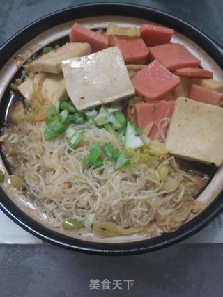 千页豆腐火腿粉丝煲的做法步骤：14