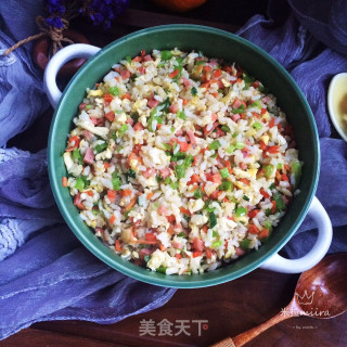 青椒蛋炒饭的做法步骤：10