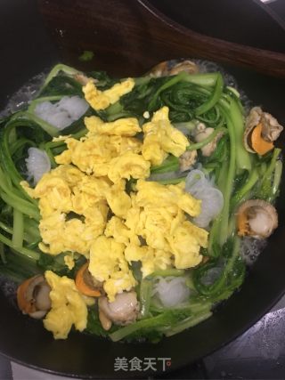 小白菜炒扇贝  快手菜的做法步骤：7
