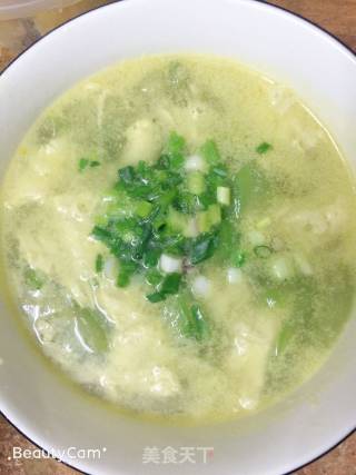 春天里的清鲜汤～鸡蛋丝瓜汤的做法步骤：7