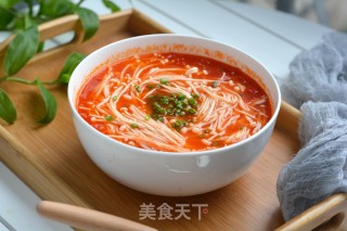 西红柿金针菇浓汤的做法步骤：8