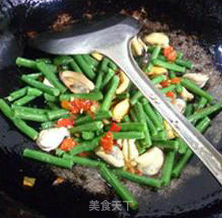 淡菜肉炒带豆的做法步骤：6