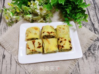 秋葵鸡蛋卷饼的做法步骤：13
