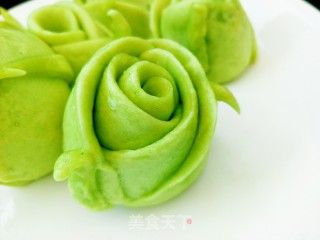 绿玫瑰花馒头的做法步骤：18