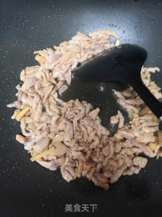 蒜苔肉丝烩面的做法步骤：3