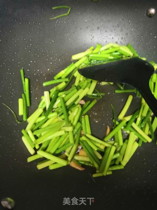 蒜苔肉丝烩面的做法步骤：4
