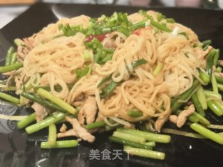蒜苔肉丝烩面的做法步骤：9