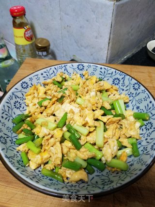 蒜薹炒鸡蛋的做法步骤：7