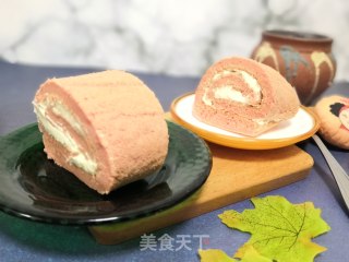 红曲蛋糕卷的做法步骤：10