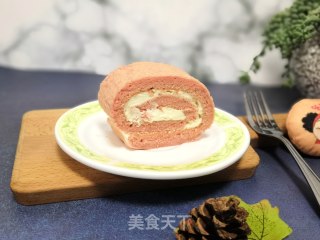 红曲蛋糕卷的做法步骤：13