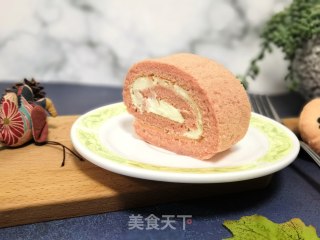 红曲蛋糕卷的做法步骤：14