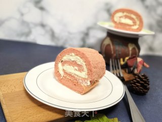 红曲蛋糕卷的做法步骤：15