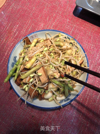 野笋豆芽酱干的做法步骤：5