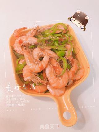 青椒酱炒虾的做法步骤：9