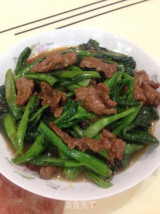 芥蓝炒牛肉的做法步骤：11