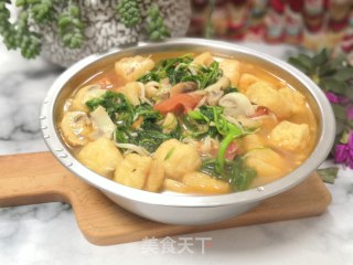 荠菜油豆腐金针菇汤的做法步骤：10