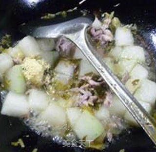 咸菜瘦肉丝炒冬瓜的做法步骤：12