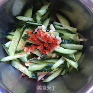 香干拌黄瓜的做法步骤：5