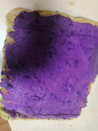 菠菜紫薯蛋糕卷的做法步骤：10