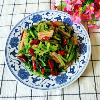 苔菜炒肉的做法步骤：10